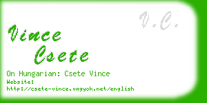 vince csete business card